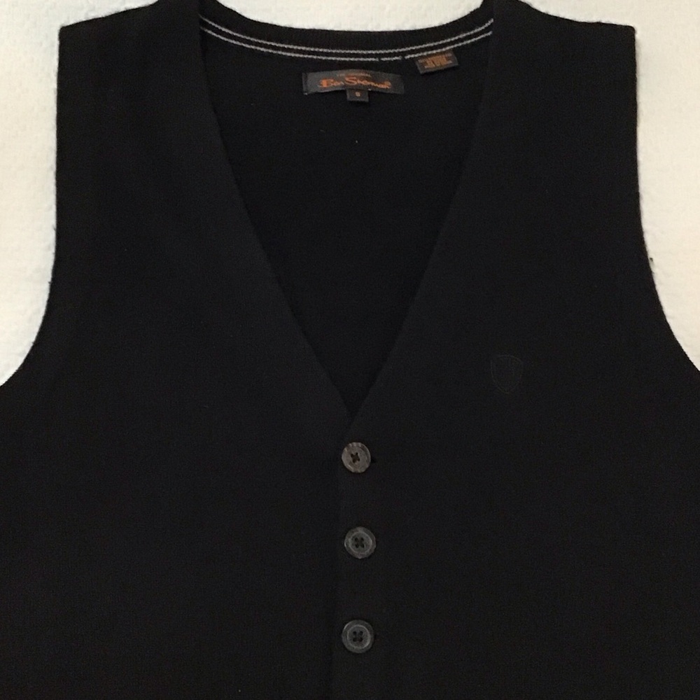 Ben Sherman Black Men's Sweater Cardigan Vest